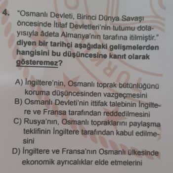 Milli Eğitim Bakanlığı (MEB) LGS İnkılap 4. Soru Hatalı Olduğu İçin İptali