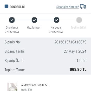 Madame Coco Ürünün Kargo Sorunu