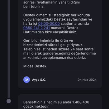 Midas Fiyat Güncelleme Hatası - Müşteri Memnuniyeti