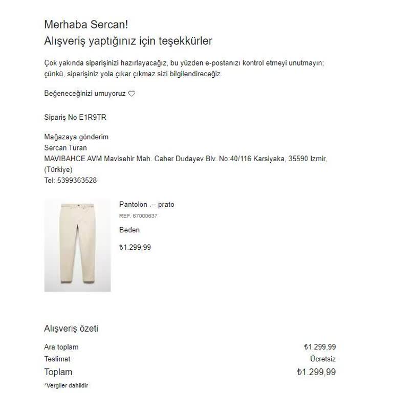 Mango Ücretini Aldığı Ürünümüzü 1 Aydır Getirmiyor.
