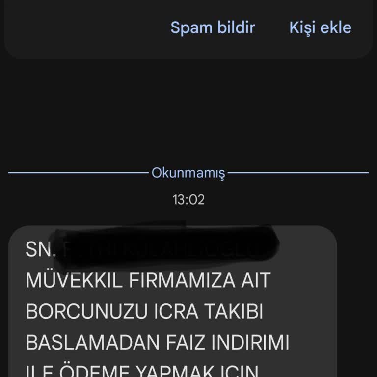 Metka Hukuk'tan Gelen SMS