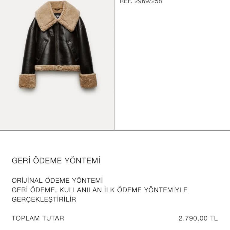 Zara İade Tutarımın Yatırılmasını İstiyorum.