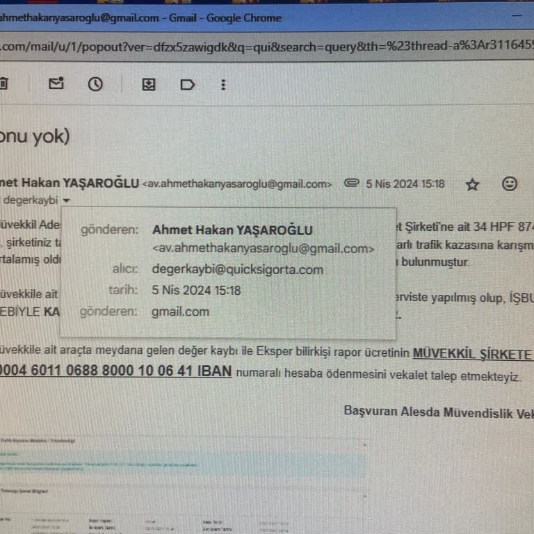 Quick Sigorta Değer Kaybı Başvurusu