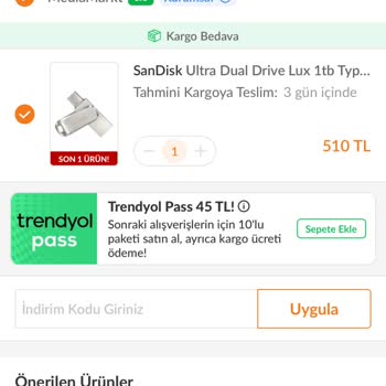 Media Markt Alının 1 TB Yerine 32 GB Sandisk USB Yanlış Gönderim