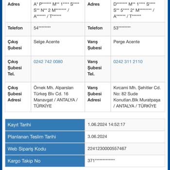 Teslim Edilmeyen Kargo Sürat Kargo