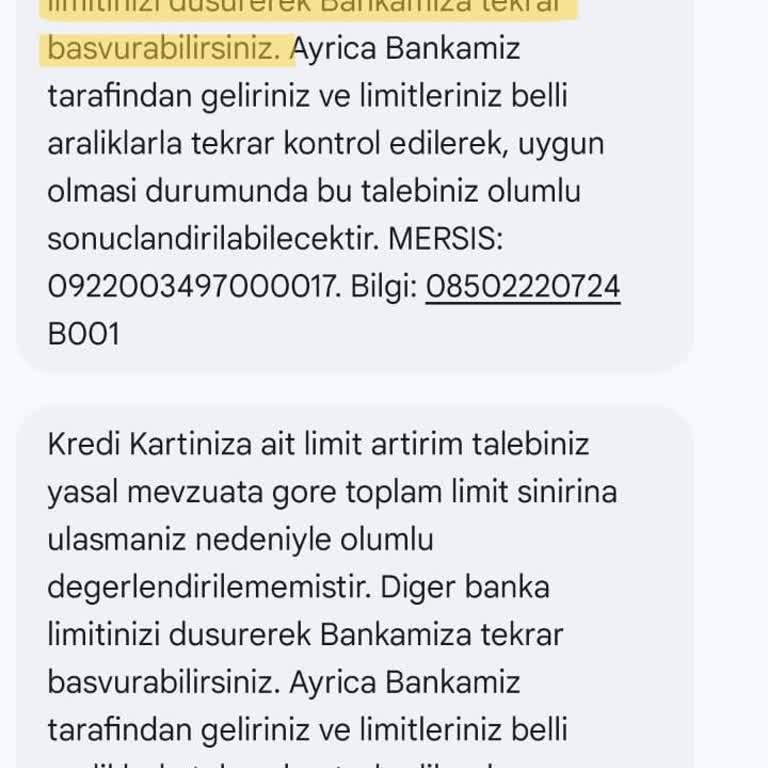 İş Bankası Kredi Kartı Limit Problemi