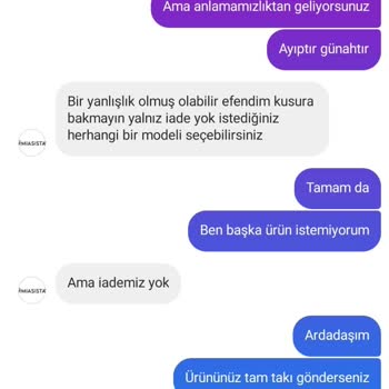MiaSista Butik Yanlış Beden Ve İade Sorunu: Müşteri Memnuniyetsizliği