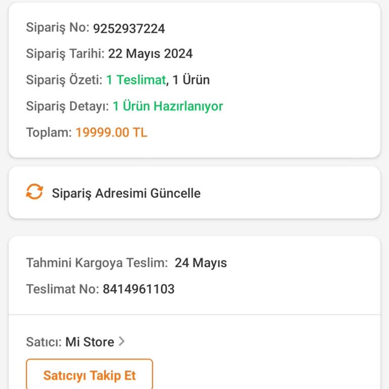 Trendyol Sipariş Verildi, Kargo Bekleniyor: Xiaomi Note 13 Pro 5G