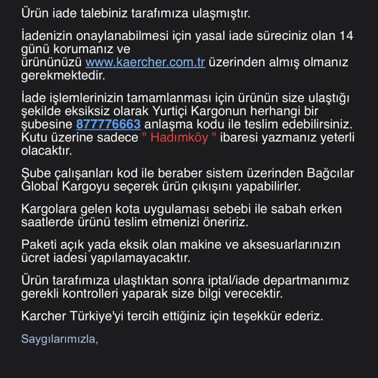 Karcher Cam Temizleme Makinesi Pişmanlık