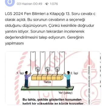 Milli Eğitim Bakanlığı (MEB) LGS A Kitapçığı 13. Soru Şikayet Reddetme