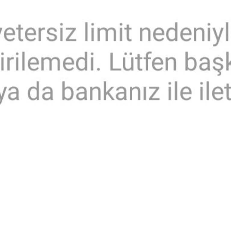 Ziraat Bankası Ziraat Kart Yetersiz Bakiye Uyarısı