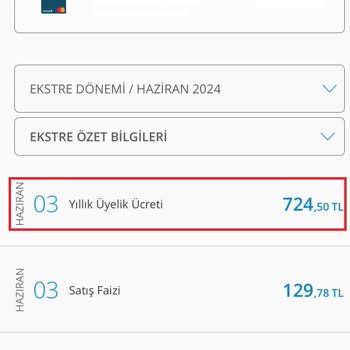 Denizbank A. Ş Kart Aidatı