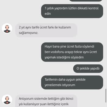 Vodafone Tarife Ücreti İçin Abes Rakamlar İstenmesi