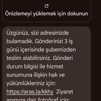 Aras Kargo Adrese Teslim Kargoyu Getirmeyip Adreste Bulunamadı Diyor.