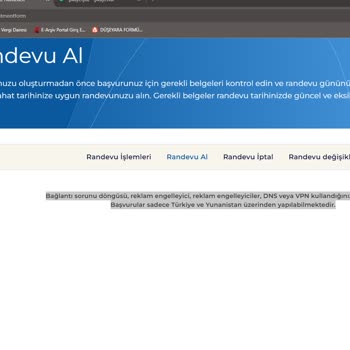 Kosmos Vize Hizmetleri Kosmos Web Sitesi Hata Hakkında... Randevu Alamıyorum.!