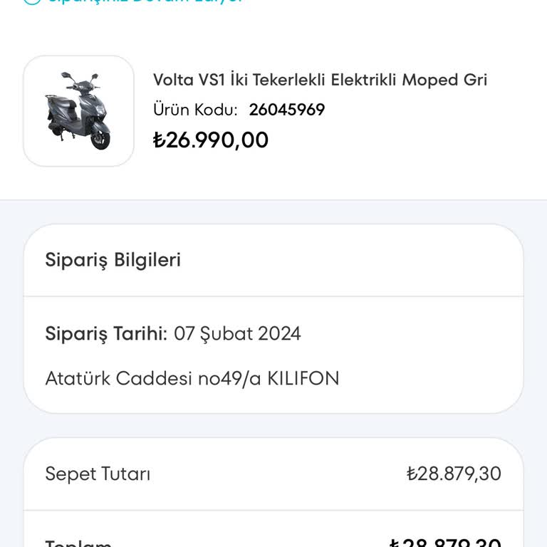 A101 Volta Vs1 Elektrik Motor 6 Aydır Hala Teslim Edilmedi