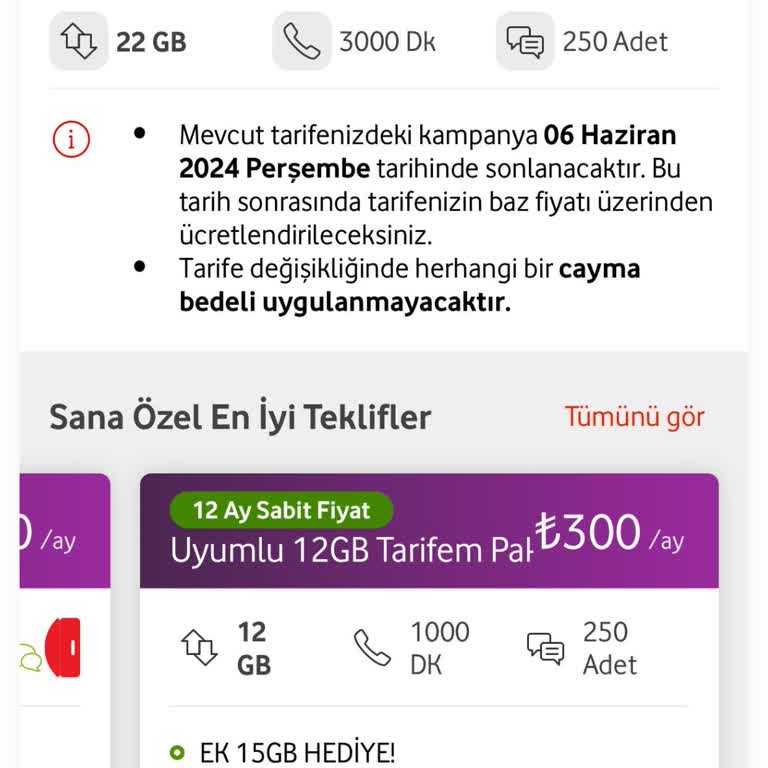 Vodafone Gereksiz Fiyat Artışı