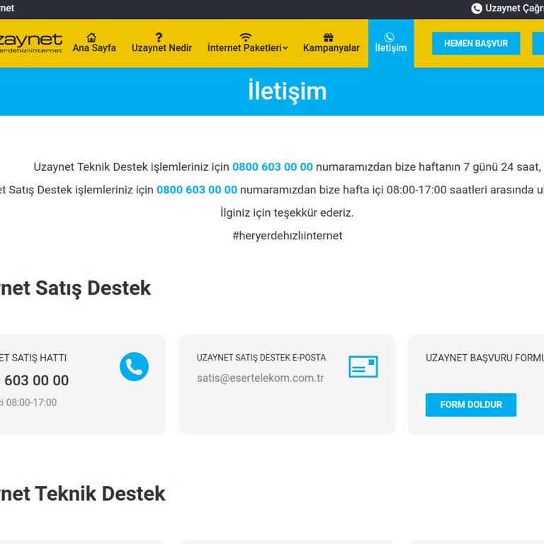 Uzaynet (eser Telekom ) Ankara