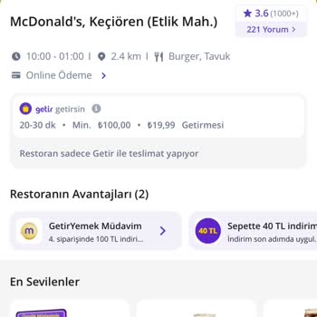 GetirYemek Getirilmeyen Yemek Ve Yapılmayan İade