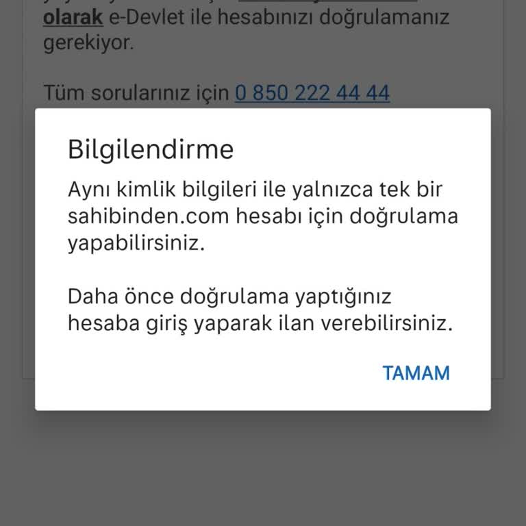 Sahibinden.com'da Kimlik Doğrulaması Sorunu