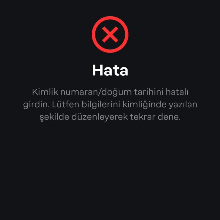 Papara T. C. No Ve Doğum Tarihi Hatalı