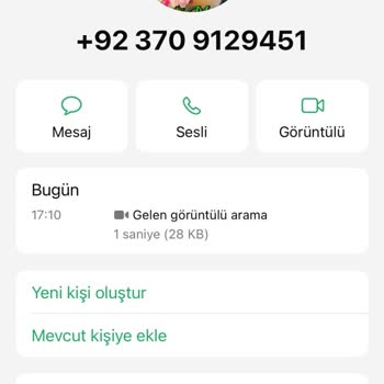 WhatsApp Tan Gelen +92 Kodlu Yurt Dışı Aramalar.