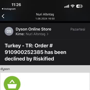 Dyson Ödemeyi Aldı Ürünü Vermiyor