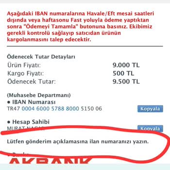 Sahibinden Param Güvende Hesabına Para Yatırdım