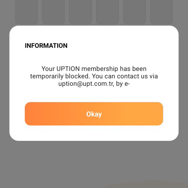 Uption Üyeliği Geçici Olarak Engellendi