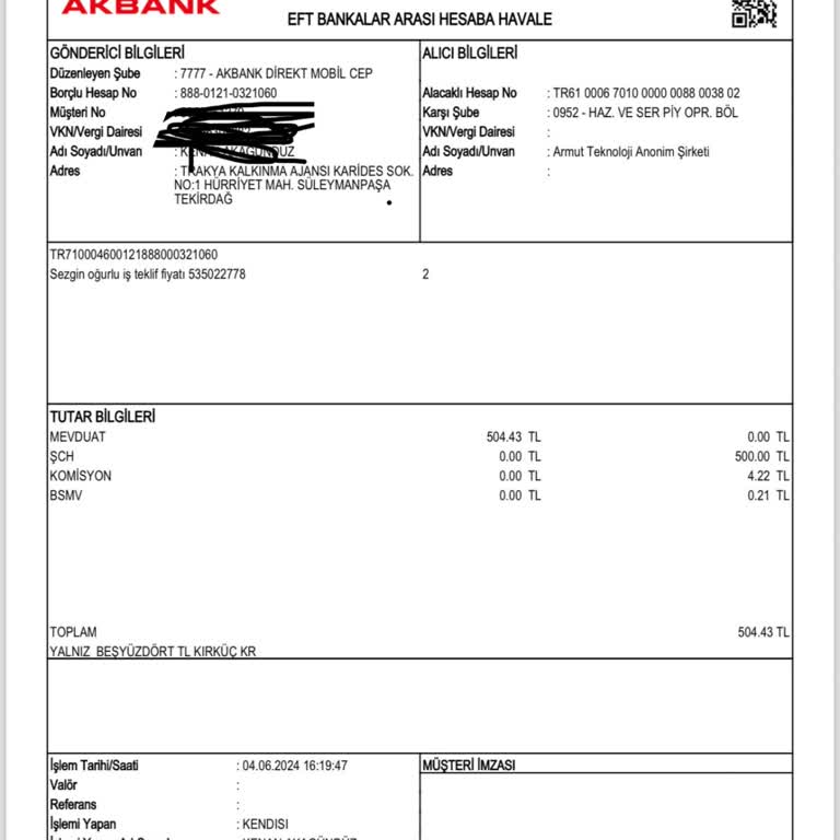 Armut EFT Hesabıma Yüklenmedi