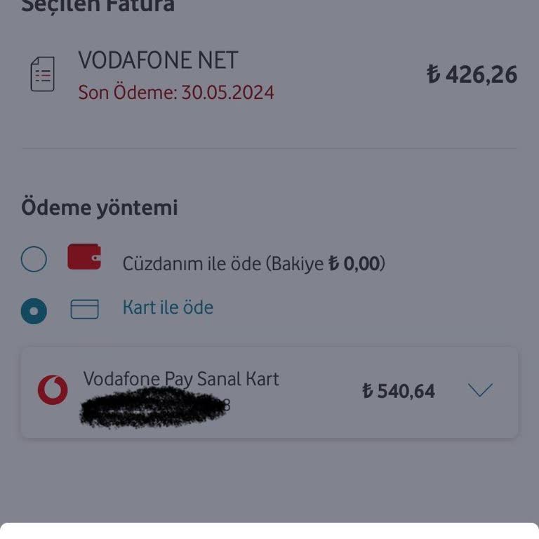 Vodafone Pay'de Ödeme Yapamıyorum