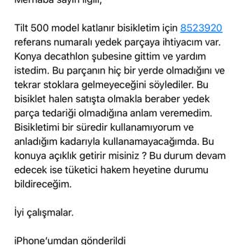 Decathlon Tilt 500 Yedek Parça Stok