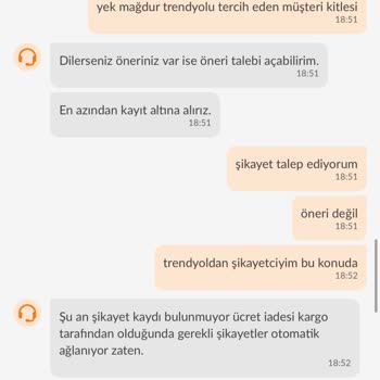 Trendyol Müşterinin Arkasında Durmuyor.