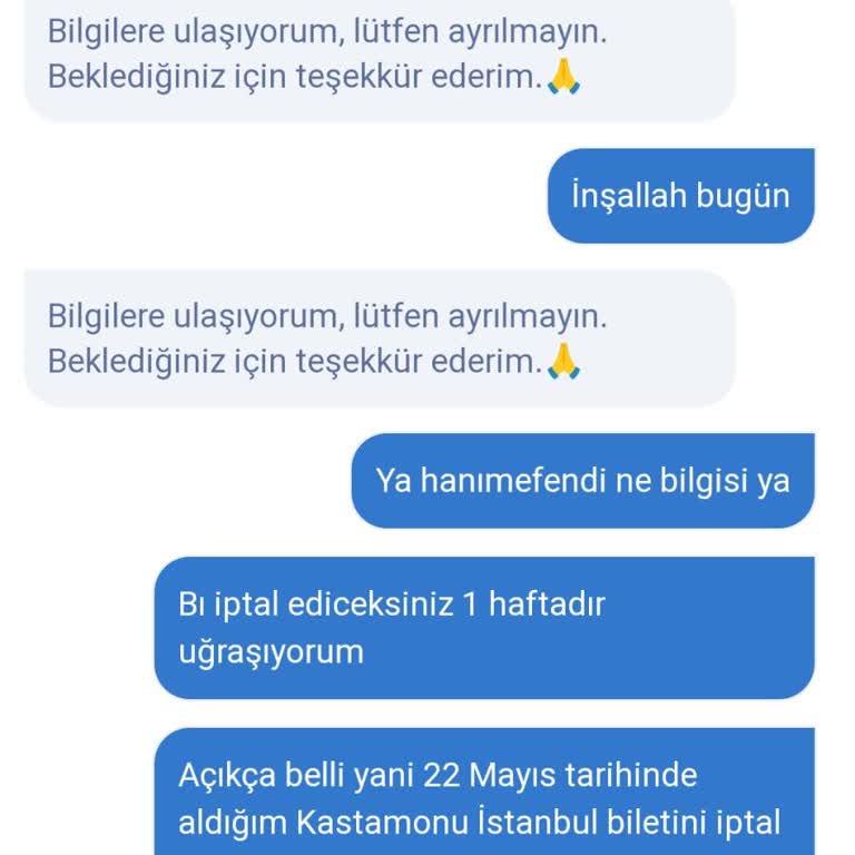 Obilet Online Asistan Terbiyesizliği