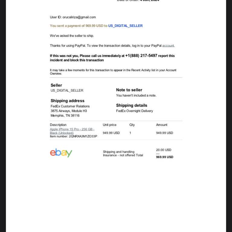 Bilgim Dışı PayPal Hesabıma Fatura Yansıdı.