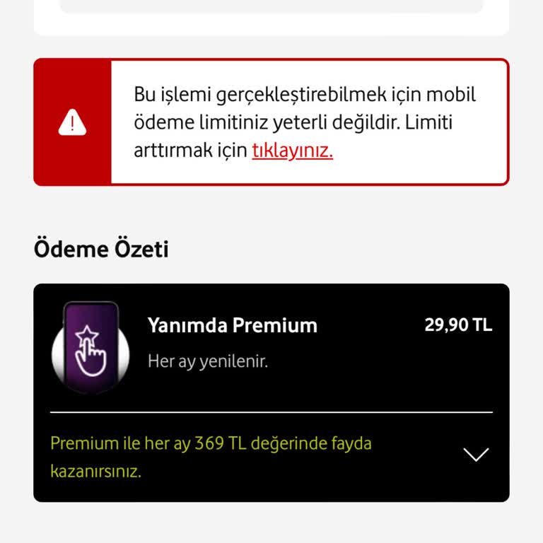 Vodafone Mobil Ödeme Sorunu