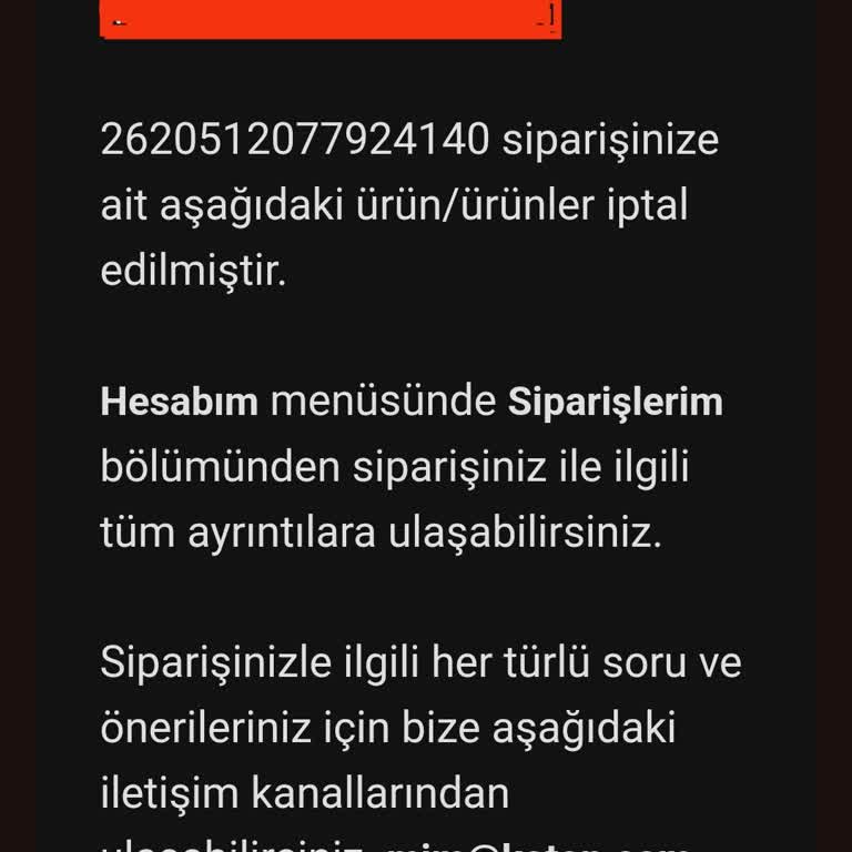 Koton Sattığı Ürünü Elimizde Yok Deyip İptal Ediyor.