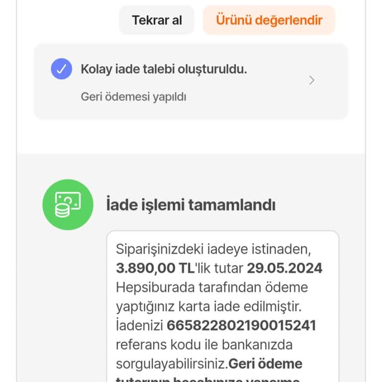 Hepsiburada Garantili Ürünü Değiştirmedi