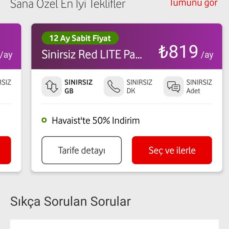 Vodafone Taahhüt Sonrası Aşırı Fiyat Farkı
