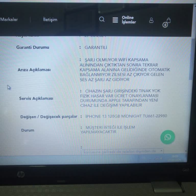 Gürgençler İPhone 13 Marka Telefonum Orijinal Şarj Aletiyle Şarj Almıyor
