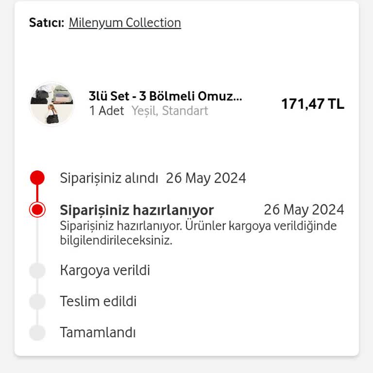 Vodafone Yanımda (Firarda) Ürünümü Göndermedi