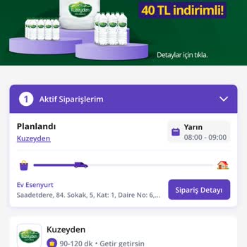 Getir Su Sipariş Teslim Edilmiyor. İadesi Yapılmıyor