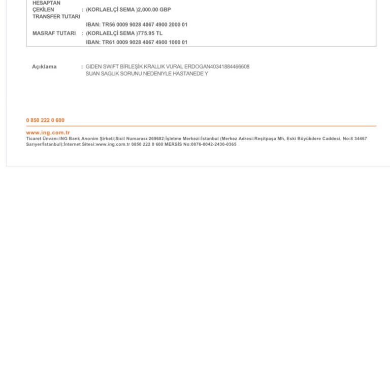 ING Bank SWİFT Le 1 Ay Önce Gönderilen Paranın Hala Yerine Ulaşmaması