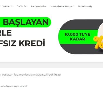 On Dijital Bankacılık 10.000 TL Faizsiz Kredi Onaylanmıyor.