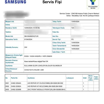 Samsung Servisine Gönderdiğim Telefonumun Son Change Hali