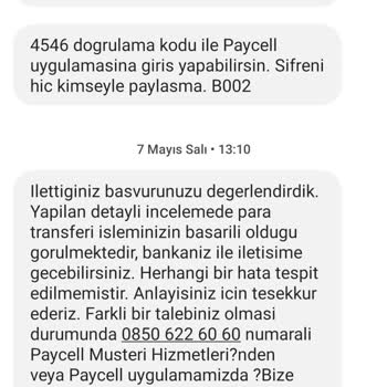 Paycell Para Transferi Gerçekleşmedi.