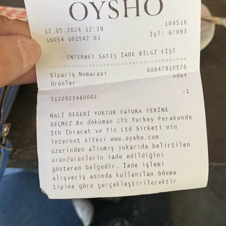 Oysho Markası Destek Alamıyorum