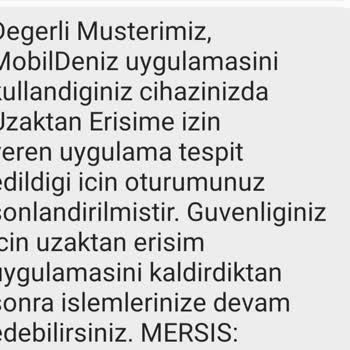 Denizbank MobilDeniz Uygulaması Uzaktan Erişim