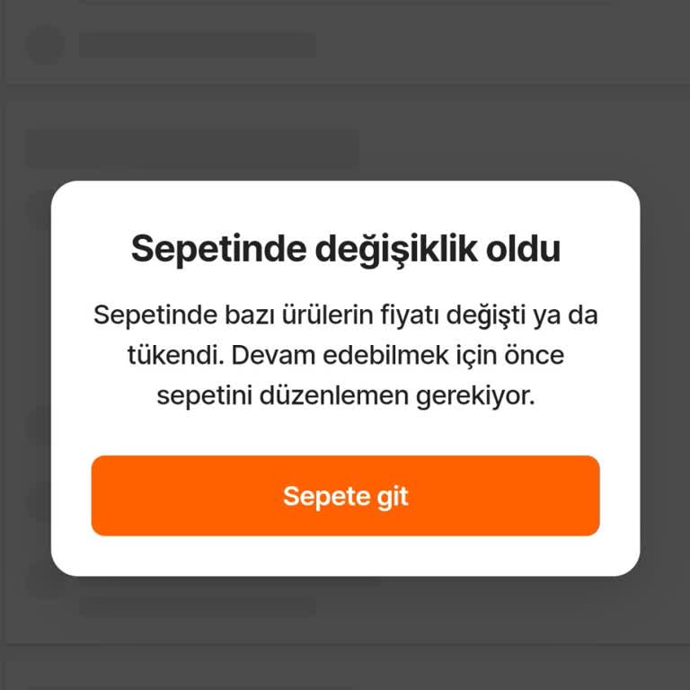 Hepsiburada Premium 'Sepetinizde Değişiklik Var'