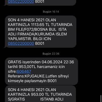 Gratis Kartımdan Çektiği Siparişlerim Kısmında Gözükmüyor.